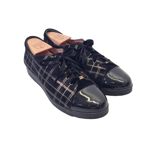 ALK Women's 42 BeautiFeel Cella Suede & Patent Leather Lace up Sneakers Shoes - Picture 1 of 9